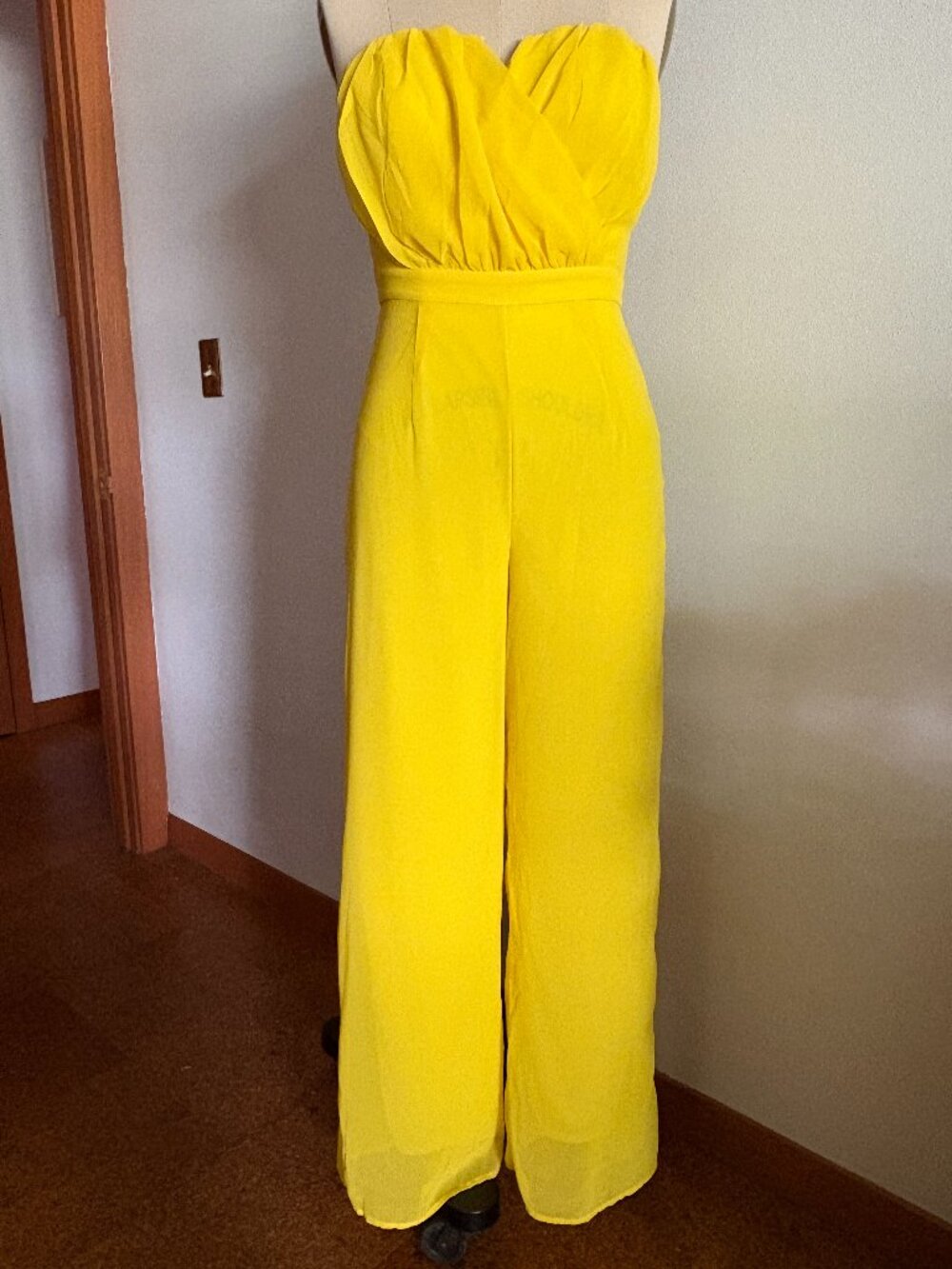 Stunning Sunshine Yellow Strapless Wide-Leg Jumpsuit